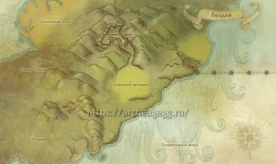 Руины Свернувшейся Змеи - Элрейн - карта